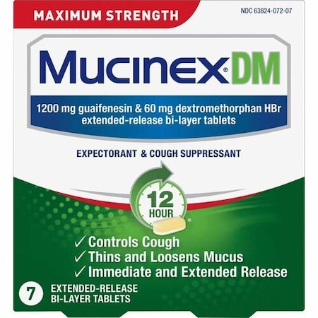 Mucinex TABLET, MUCINEX DM, 7CT, 7PK RAC07207